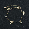 Shangjie OEM Tobillera Summer Rose Flower Dragonfly Butterfly Leaf Shell Drillg Anklet Bling Chevaute